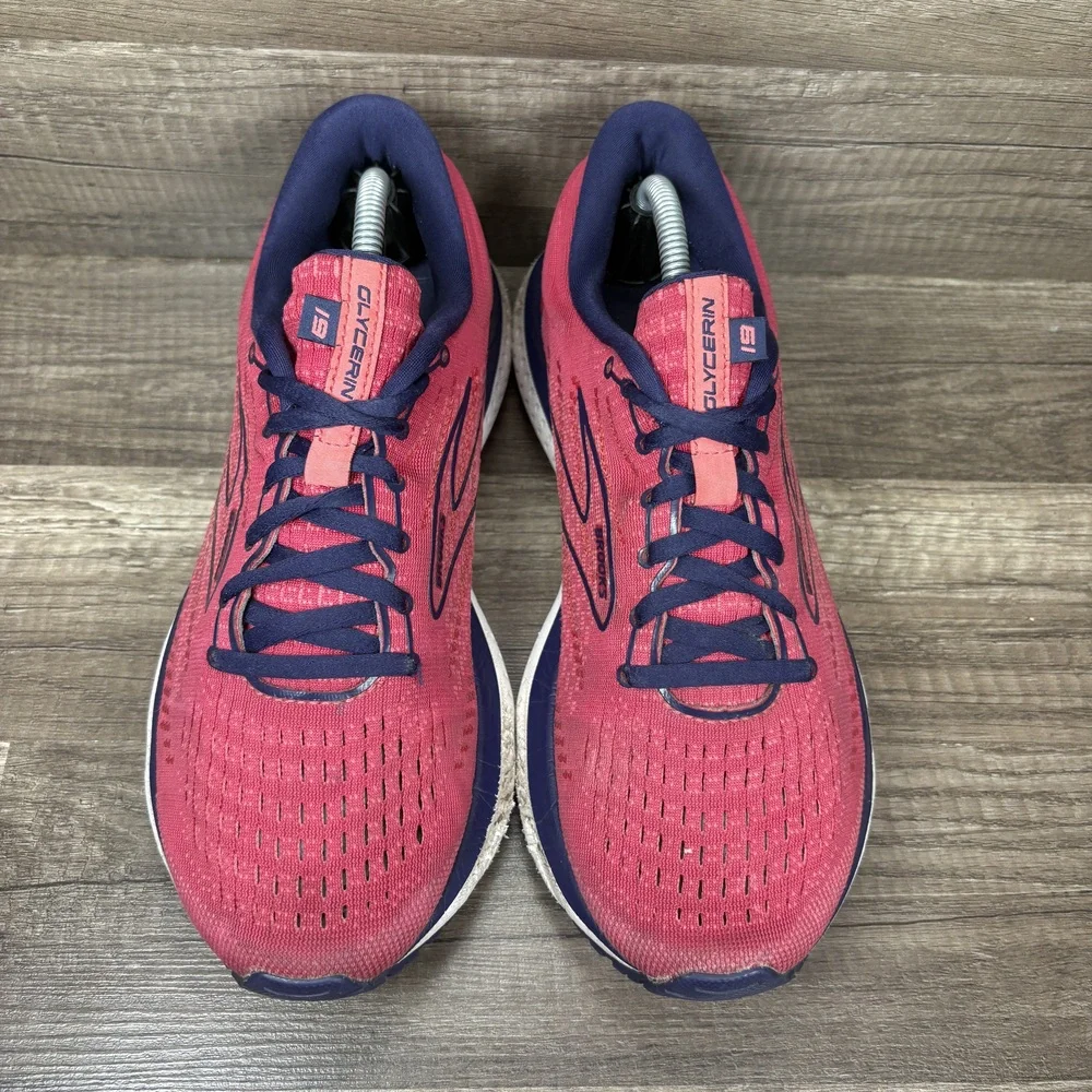 Brooks Glycerin 19 Red Blue Womens US Size 9.5 EUR 41 1203431B623 Running Shoes